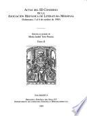 Actas del III Congreso de la Asociación Hispánica de Literatura Medieval