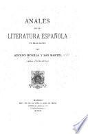 Anales de la literatura espagñola