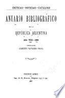 Anuario bibliográfico de la República Arjentina