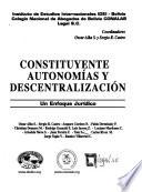 Constituyente autonomías y descentralización
