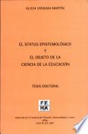 El status epistemológico y el objeto de la ciencia de la educación