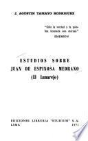 Estudios sobre Juan de Espinosa Medrano (El Lunarejo)