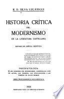 Historia crítica del modernismo en la literatura castellana