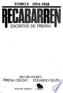 Recabarren, escritos de prensa: 1914-1918