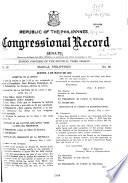 Republic of the Philippines Congressional Record